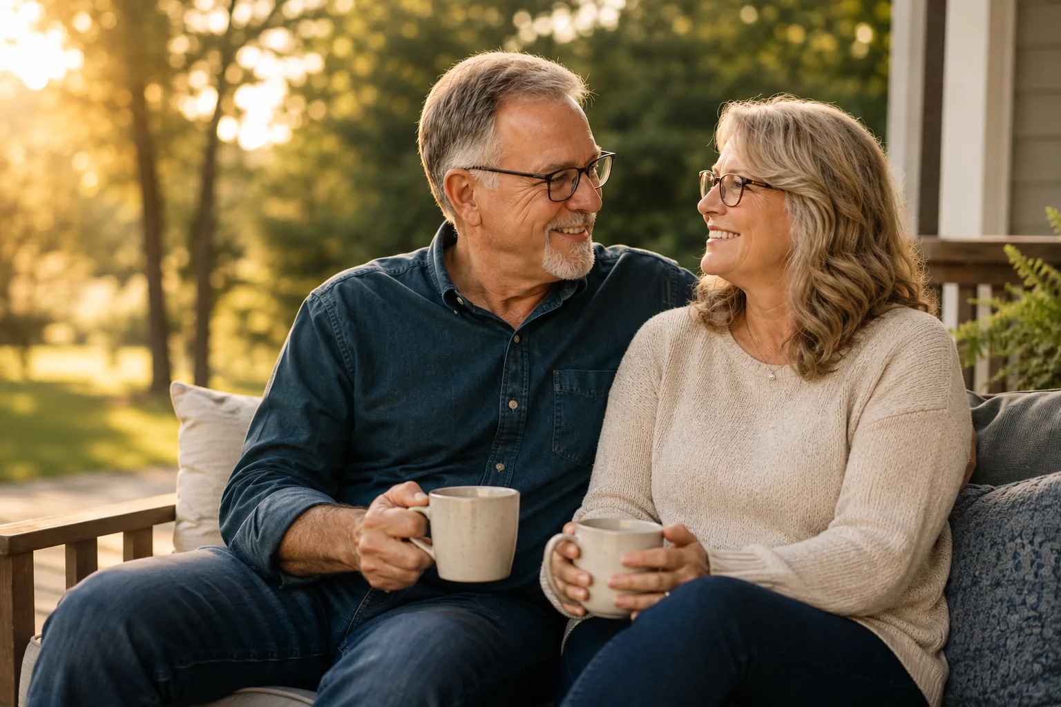 Cliff and Sue, founders of Masterpiece Journey, smiling together outdoors